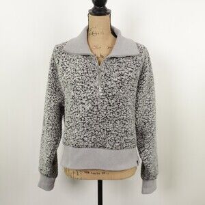 PINK by Victoria Secret Gray Sherpa Quarter Zip Size L